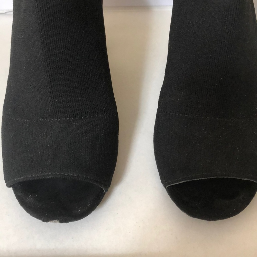 Black Knit Open Toe/Open Heel Booties. Size 5 - image 2